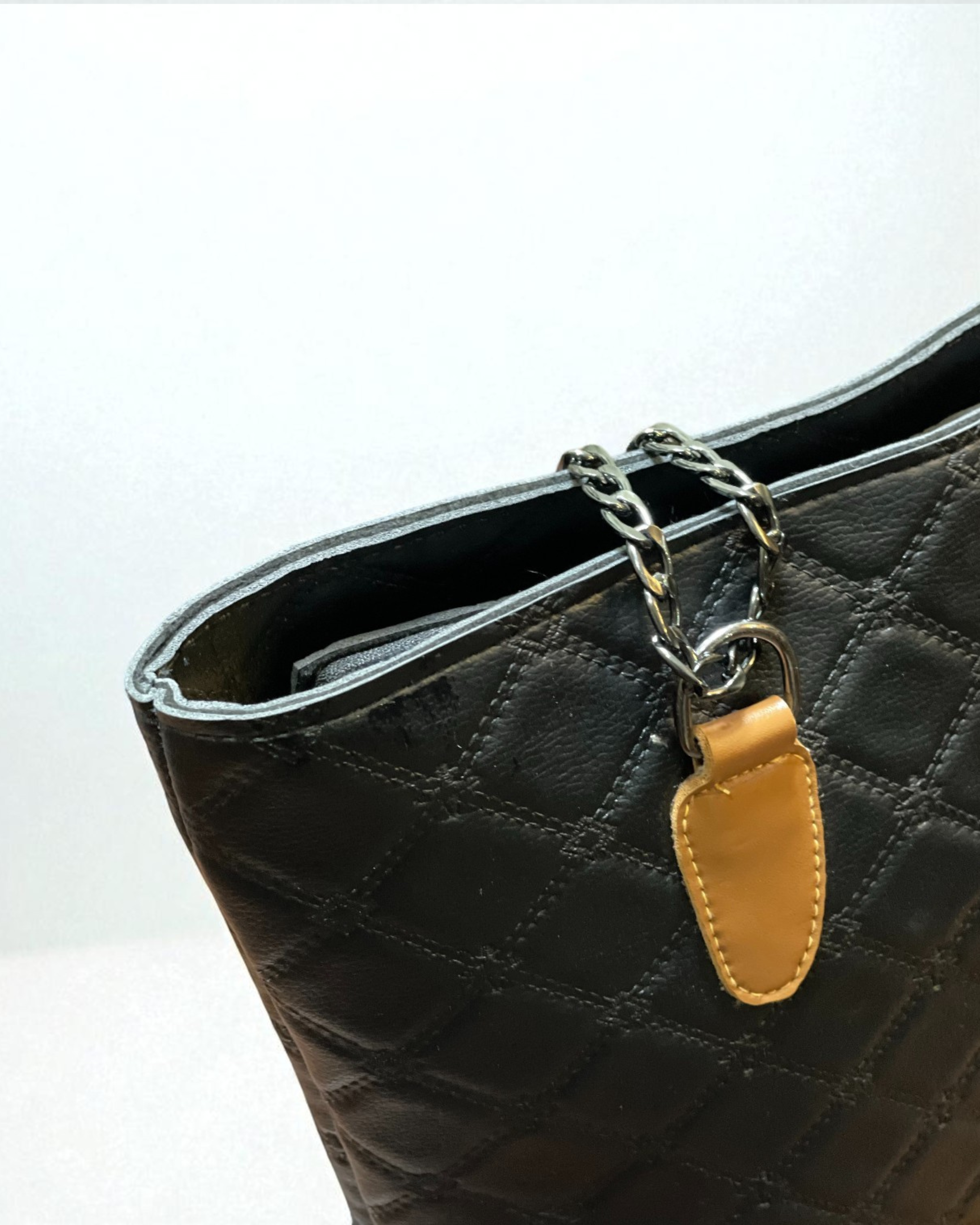 The Terra Quilt Tote Bag (Black)